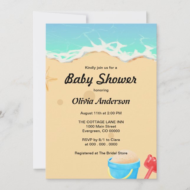 Beach Baby Shower Invitation (Front)