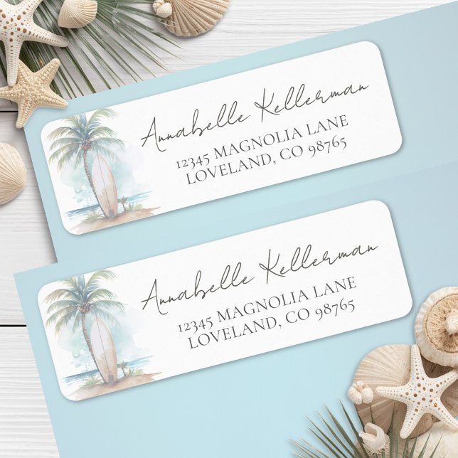 Beach Baby Shower Return Address (Beach Baby Shower Return Address Label )