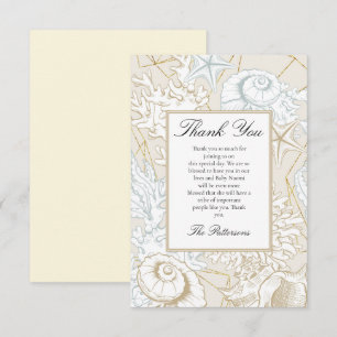 Beach Baby Shower Seashell Nautical Ocean Thank You Card