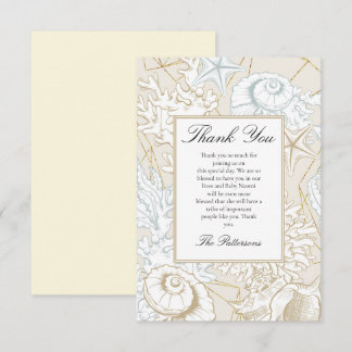 Beach Baby Shower Seashell Nautical Ocean Thank You Card