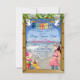 Beach Baby Shower Treat Invitation