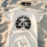 Beach Bachelor Party Island Wedding Groomsmen T-Shirt<br><div class="desc">Cool palm trees on a stylist custom bachelor party or groomsmen t-shirt. Customize these cool tees for your destination wedding. They are perfect for the whole bridal party to wear to an island getaway rehearsal dinner or for a maid of honour or best man.</div>