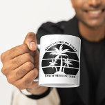 Beach Bachelor Party Island Wedding Personalized Coffee Mug<br><div class="desc">Cool black palm trees on a stylish custom bachelor party or wedding mug. Customize these tropical favours for your destination wedding. They are perfect for the whole bridal party at an island getaway rehearsal dinner or for a maid of honour or best man.</div>