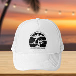 Beach Bachelor Party Island Wedding Personalized Trucker Hat<br><div class="desc">Cool black palm trees on a stylish custom bachelor party or wedding hat. Customize these tropical hats for your destination wedding. They are perfect for the whole bridal party at an island getaway rehearsal dinner or for a maid of honour or best man.</div>