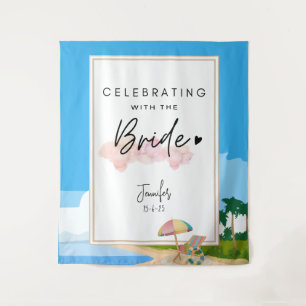 Beach Bachelorette backdrop for Hens Party  Tapestry