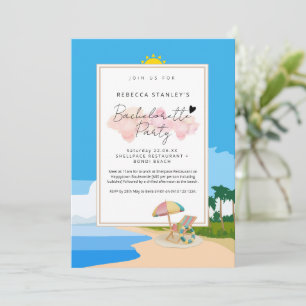 'Beach Bachelorette' Invitation à la fête des poul