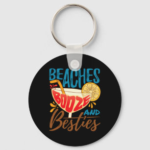 Beach Bachelorette Island Party - Beaches Booze An Keychain