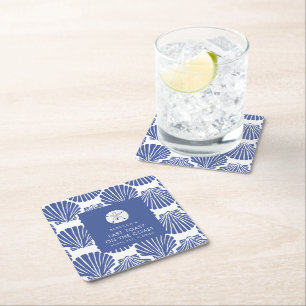 Beach Bachelorette Last Toast on the Coast  Square Paper Coaster