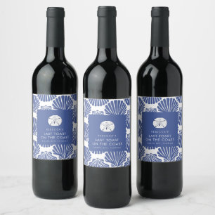 Beach Bachelorette Last Toast on the Coast  Wine Label