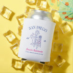 Beach Bachelorette Party Favour Vintage Gift Custo Can Cooler<br><div class="desc">Make a splash at your upcoming bachelorette party with this stunning beach bachelorette party personalized merchandise. Whether you're celebrating a bach trip, a girls' vacation, or a best friends' holiday, this custom beach bachelorette party merchandise is the perfect addition to your unforgettable getaway. Add a personal touch to your bachelorette...</div>