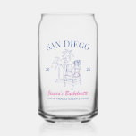 Beach Bachelorette Party Favour Vintage Gift Custo Can Glass<br><div class="desc">Make a splash at your upcoming bachelorette party with this stunning beach bachelorette party personalized merchandise. Whether you're celebrating a bach trip, a girls' vacation, or a best friends' holiday, this custom beach bachelorette party merchandise is the perfect addition to your unforgettable getaway. Add a personal touch to your bachelorette...</div>