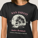 Beach Bachelorette Party Girls Weekend Trip Bride T-Shirt<br><div class="desc">Make a splash at your upcoming bachelorette party with this stunning beach bachelorette party personalized t-shirts. Whether you're celebrating a bach trip, a girls' vacation, or a best friends' holiday, this custom beach bachelorette party t-shirts are the perfect addition to your unforgettable getaway. Add a personal touch to your bachelorette...</div>