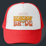 Beach Bachelorette Party Groovy Beachin Babes Trucker Hat<br><div class="desc">Make a splash at your upcoming bachelorette party with this stunning beach bachelorette party personalized merchandise. Whether you're celebrating a bach trip, a girls' vacation, or a best friends' holiday, this custom beach bachelorette party merchandise is the perfect addition to your unforgettable getaway. Add a personal touch to your bachelorette...</div>
