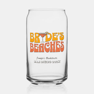 Beach Bachelorette Party Groovy Bride's Beaches Can Glass