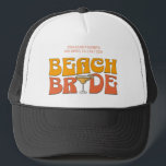 Beach Bachelorette Party Groovy Bride's Beaches Trucker Hat<br><div class="desc">Make a splash at your upcoming bachelorette party with this stunning beach bachelorette party personalized merchandise. Whether you're celebrating a bach trip, a girls' vacation, or a best friends' holiday, this custom beach bachelorette party merchandise is the perfect addition to your unforgettable getaway. Add a personal touch to your bachelorette...</div>