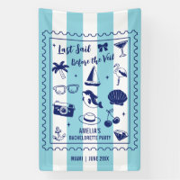 Beach Bachelorette Party Last Sail Doodle Stripes