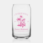 Beach Bachelorette Party Pink Custom Bridesmaid Can Glass<br><div class="desc">Make a splash at your upcoming bachelorette party with this stunning beach bachelorette party personalized merchandise. Whether you're celebrating a bach trip, a girls' vacation, or a best friends' holiday, this custom beach bachelorette party merchandise is the perfect addition to your unforgettable getaway. Add a personal touch to your bachelorette...</div>