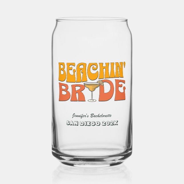 Beach Bachelorette Party Retro Beachin Bride (Recto)