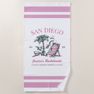 Beach Bachelorette Party Vintage Bridesmaid Custom Towel