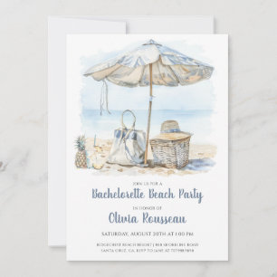 Beach Bachelorette Party Watercolor Invitation