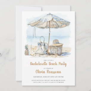 Beach Bachelorette Party Watercolor  Invitation
