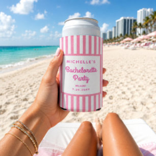 Beach Bachelorette Personalized Can Coolers