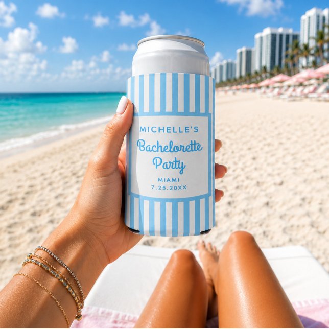Beach Bachelorette Personalized Can Coolers (Creator Uploaded)
