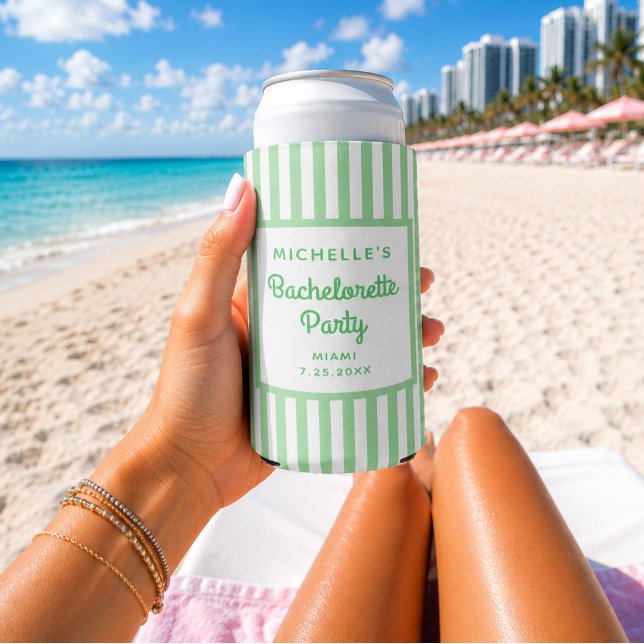 Beach Bachelorette Personalized Can Coolers (Creator Uploaded)