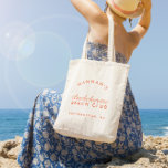 Beach Bachelorette Retro Modern Personalized Tote Bag<br><div class="desc">This tote effortlessly marries retro charm with a modern beachy twist,  creating a stylish and functional accessory for your bachelorette getaway. Personalize it with names,  dates,  or a special message,  making it a unique and cherished keepsake for your bridal party.</div>