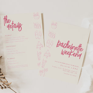 Beach Bachelorette Weekend Invite and Schedule