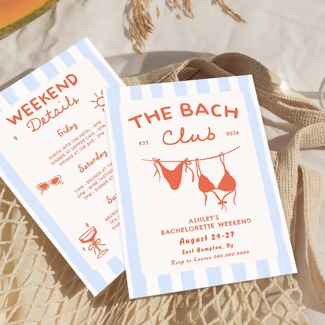  Beach Bachelorette Weekend Itinerary Invitation (Creator Uploaded)