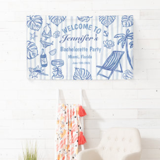 Beach BACHELORETTE Whimsical Blue Banner