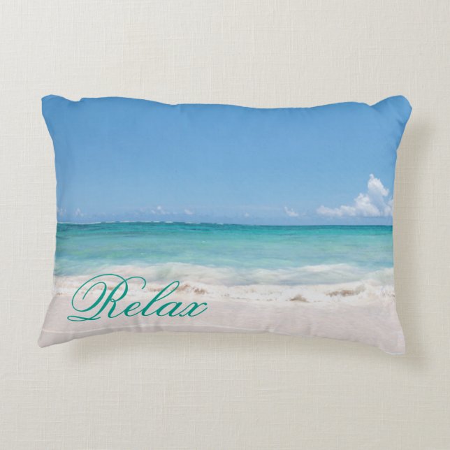 Beach Backgroud Decorative Pillow (Back)
