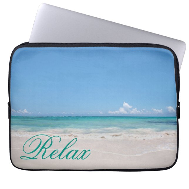 Beach Backgroud Laptop Sleeve (Front)