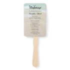 Beach Background Fan Wedding Programs Welcome