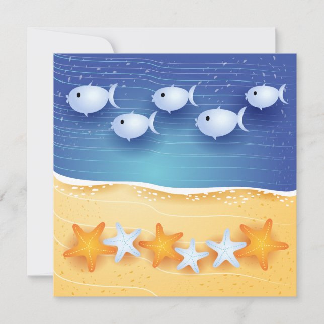 Beach background, invitation (Front)