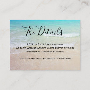 Beach Background Wedding Details Enclosure Card