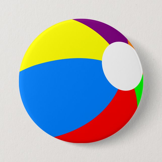 Beach Ball 3 Inch Round Button (Front)