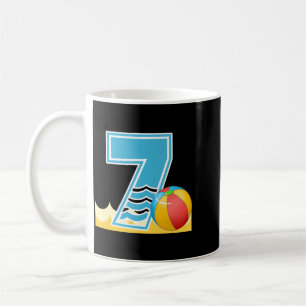 Beach Ball 7th Birthday Pool Party 7 Year Old Coffee Mug