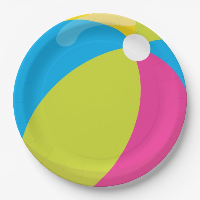 Beach Ball | Beach Theme | Pool Party Paper Plate (Front)