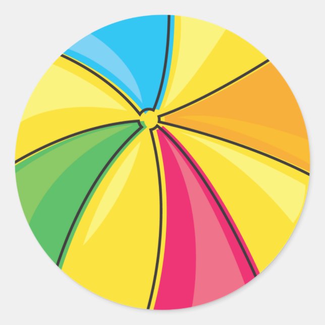 beach ball classic round sticker (Front)