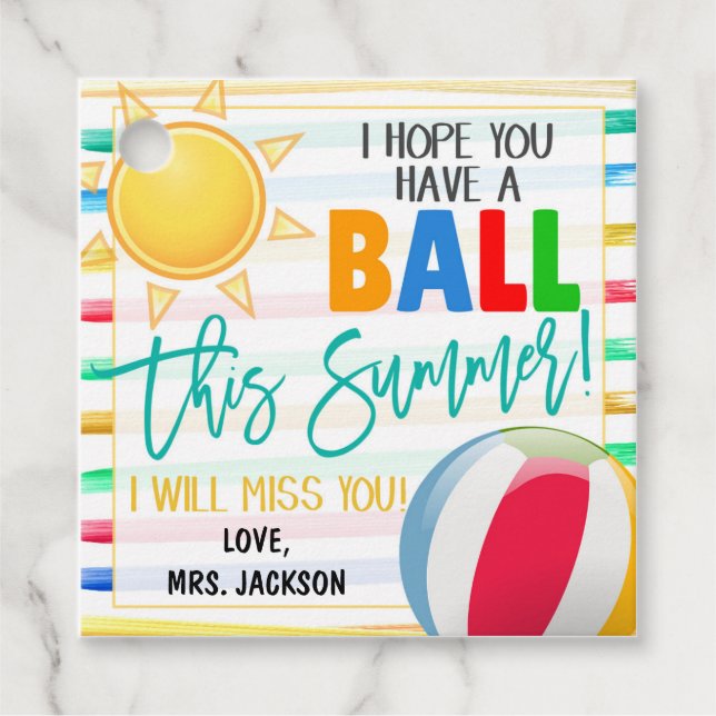 Beach Ball Gift Tag (Front)