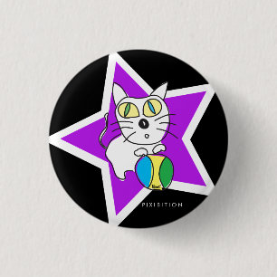 Beach Ball Kitty Button