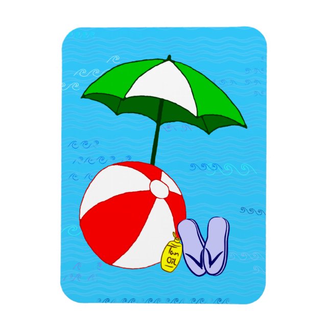 Beach Ball Pool Umbrella Flexi Magnet (Vertical)