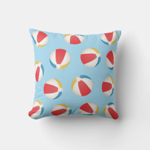 Beach Balls Pattern Throw Pillow