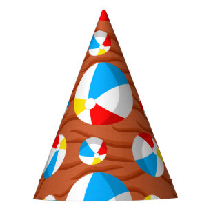 Beach Balls Red Sand Party Hat