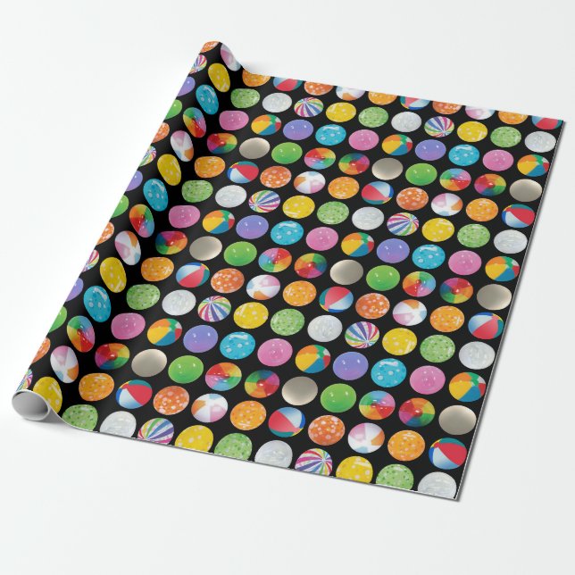 Beach Balls Wrapping Paper (Unrolled)