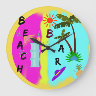 Beach Bar Large Clock