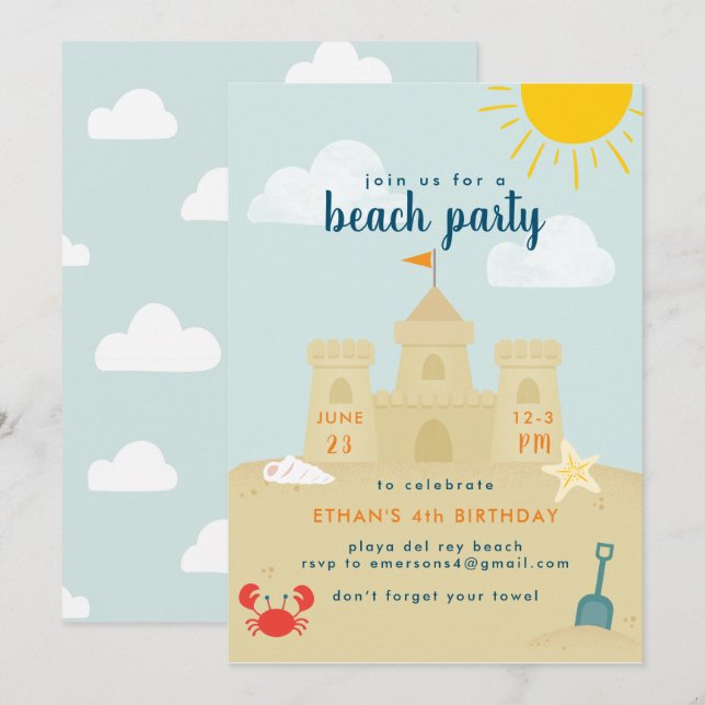 Beach Bash Invitation (Front/Back)