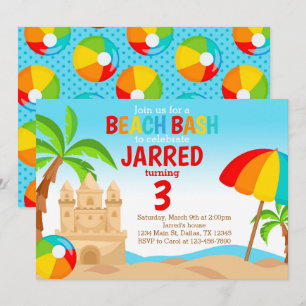 Beach Bash Invitation de fête d'anniversaire
